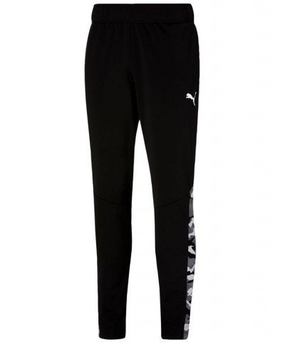 Men's Contrast Side Stripe Camo-Print Drawstring-Waist Jogger Pants Black $19.25 Pants