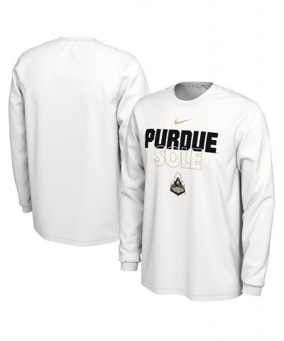Men's White Purdue Boilermakers On Court Long Sleeve T-shirt $23.00 T-Shirts