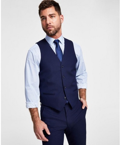 Men's Slim-Fit Stretch Solid Suit Vest Navy $22.05 Vests