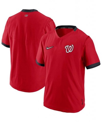 Men's Red, Navy Washington Nationals Authentic Collection Short Sleeve Hot Pullover Jacket $48.59 Jackets