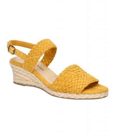Women's Mariella Espadrille Wedge Sandals Yellow $48.45 Shoes