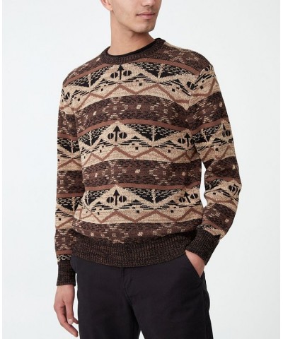 Men's Vintage-like Knit Sweater Brown $15.95 Sweaters