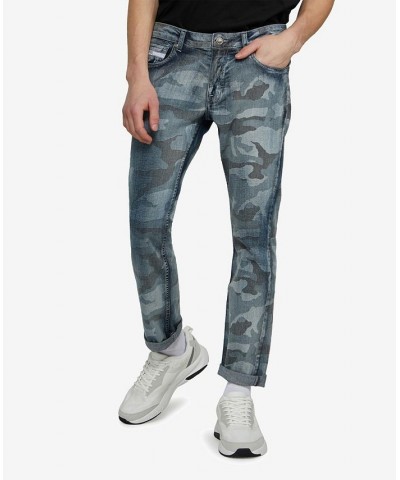 Men's Skinny Fit Camo Print Mamo Jeans Blue Camo $39.00 Jeans