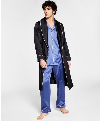 Men's Satin Pajama Robe Black $12.40 Pajama