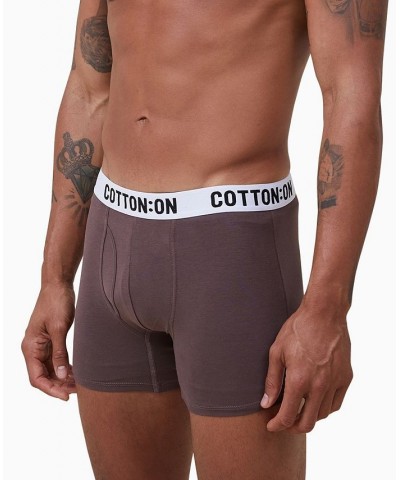 Men's Cotton Logo Trunks Brown $12.60 Underwear