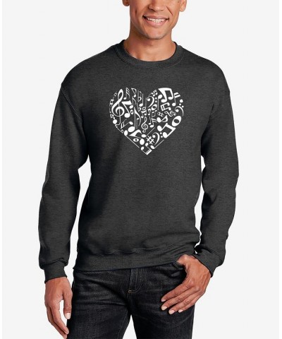Men's Word Art Heart Notes Crewneck Sweatshirt Gray $27.99 Sweatshirt