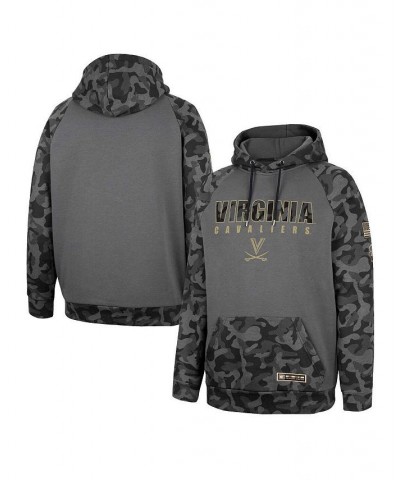 Men's Charcoal Virginia Cavaliers OHT Military-Inspired Appreciation Camo Stack Raglan Pullover Hoodie $25.50 Sweatshirt