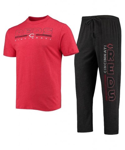 Men's Black, Red Cincinnati Reds Meter T-shirt and Pants Sleep Set $30.80 Pajama