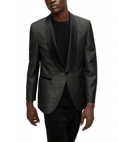 BOSS Men's Twill Regular-Fit Tuxedo Jacket Gray $297.85 Suits