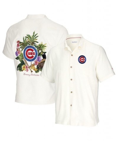 Men's White Chicago Cubs Go Big or Go Home Camp Button-Up Shirt $62.70 Shirts