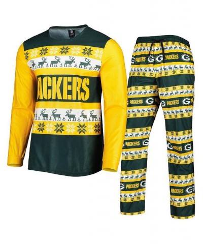 Men's Green Green Bay Packers Team Ugly Pajama Set $34.40 Pajama