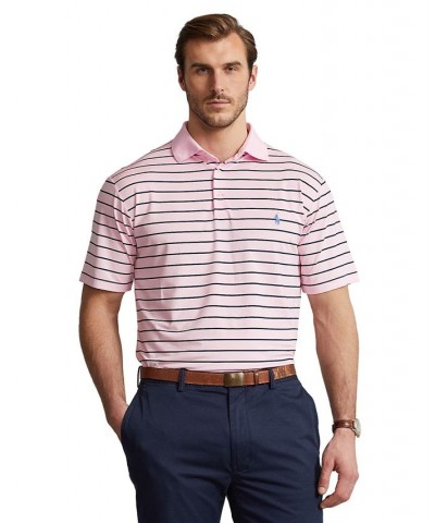 Men's Big & Tall Performance Stretch Jersey Polo Shirt Pink $58.75 Polo Shirts