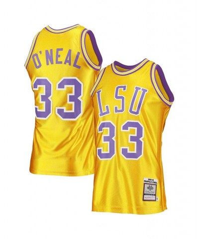 Men's Shaquille O'Neal Gold LSU Tigers 1990-91 Authentic Throwback College Jersey $114.70 Jersey