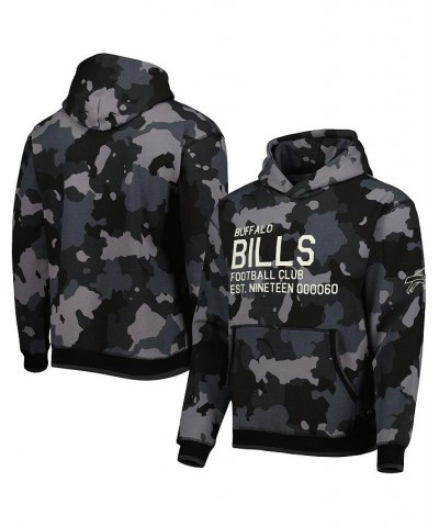 Men's Black Buffalo Bills Camo Pullover Hoodie $38.40 Sweatshirt