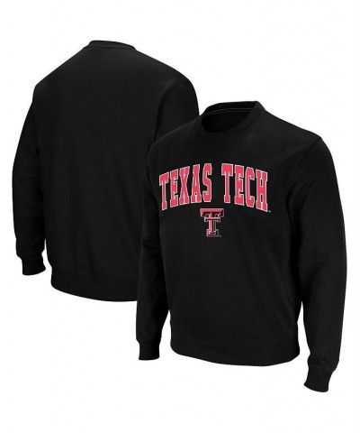 Men's Black Texas Tech Red Raiders Arch and Logo Crew Neck Sweatshirt $29.40 Sweatshirt