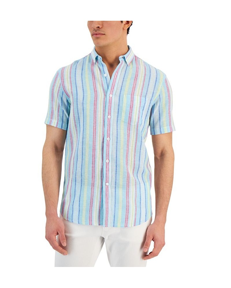 Men's Bay Classic-Fit Textured Stripe Button-Down Shirt Blue $32.73 Shirts