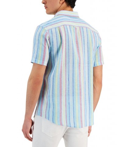 Men's Bay Classic-Fit Textured Stripe Button-Down Shirt Blue $32.73 Shirts