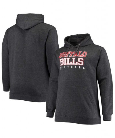 Men's Big and Tall Heathered Charcoal Buffalo Bills Practice Pullover Hoodie $29.76 Sweatshirt