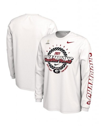 Men's White Georgia Bulldogs College Football Playoff 2021 National Champions Expression Long Sleeve T-shirt $17.28 T-Shirts