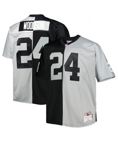 Men's Charles Woodson Black, Silver Las Vegas Raiders Big and Tall Split Legacy Retired Player Replica Jersey $72.96 Jersey