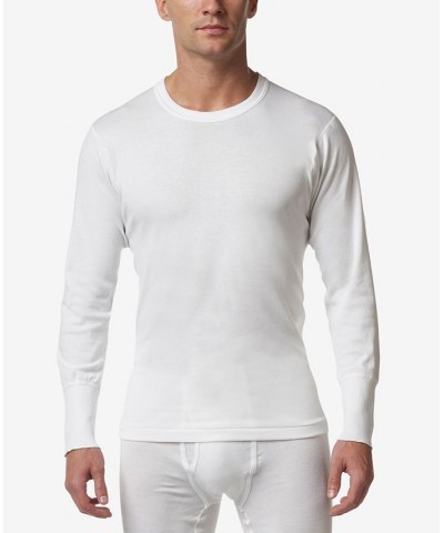 Men's Premium Cotton Rib Thermal Long Sleeve Undershirt White $31.61 Undershirt