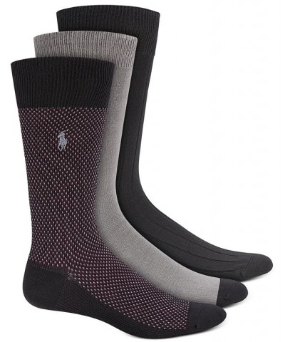 Men's Birdseye Dress Socks, 3 Pack Black $19.04 Socks